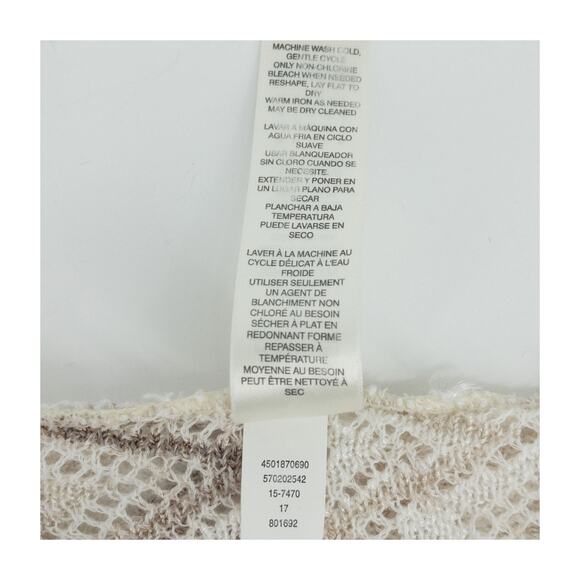 WHBM Small Chevron Knit Top Beige Neutral Crisscross Back Boho Chic Sweater - Picture 9 of 11